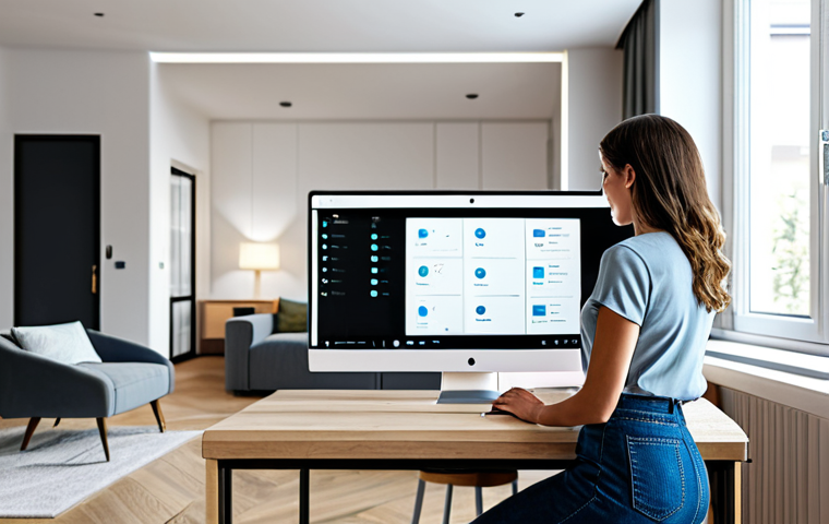 Securing a Smart Home**

"A modern apartment interior, showing a woman in casual, modest clothing using a laptop. In the background, glimpses of smart home devices like a smart thermostat and a security camera. The scene emphasizes security and safety. The atmosphere is bright and reassuring. Focus on secure technology. Safe for work, appropriate content, fully clothed, professional, perfect anatomy, correct proportions, natural pose, well-formed hands, proper finger count, natural body proportions."

**