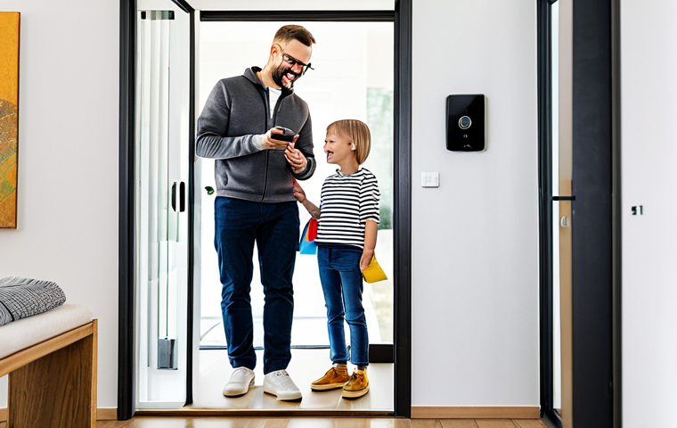 IoT 보안 프레임워크의 필수 요소 - Secure Smart Home Entrance**

"A modern Polish family standing in a secure, brightly lit entryway of...