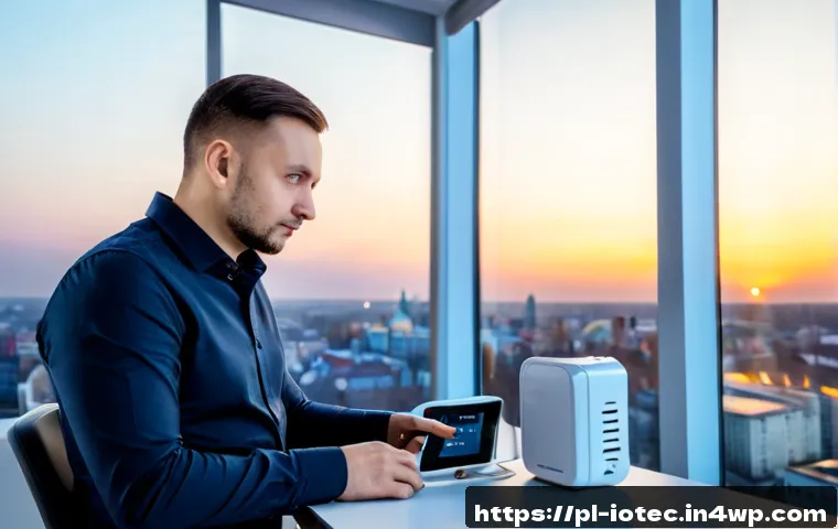 Home 13 IoT 보안 프레임워크와 서비스 거부 공격 - Photorealistic modern Polish small-business office, cybersecurity specialist in a smart-casual outfi...